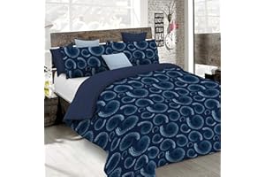 ITALIAN BED LINEN Set Copripiumino Fantasy, Lavorato in Italia - Parure Copri Piumino - Sacco Piumone 250x200 cm con Patella e Federe Cuscino, Matrimoniale, Vortex