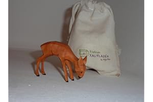Lotte Sievers-Hahn Reh äsend mit Baumwollbeutel Krippenfigur