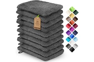 NatureMark 10‑pack badvantar i frotté 100 % bomull – mjuka och hållbara, perfekta för daglig vård och gäster - Antracitgrå