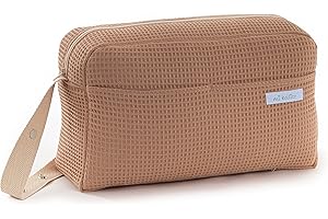 Mi Bollito Baby Stroller Bag Practical Stylish Multifunctional Large Capacity Organiser Bag Made in Spain (Pastel Brown)