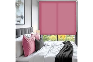 ECOMMERC3 | Estor Enrollable Translúcido Liso 120x175 Ancho x Alto - Estor Enrollable Medida Tela 117x170 - Estor Fácil Instalación a Pared o Techo - Estor Fucsia