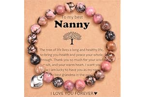 Shuxin Natural Stone Bracelet Gifts for Grandma Nanny Nan Nana Mother in Law, Christams Birthday Mothers Day Gifts with Message Card