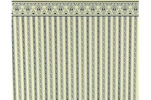 MELODY JANE DOLLS HOUSES Melody Jane Casa de Muñecas Azul Crema Regio Raya Miniatura Dibujo Papel Pintado 1:12 Escala