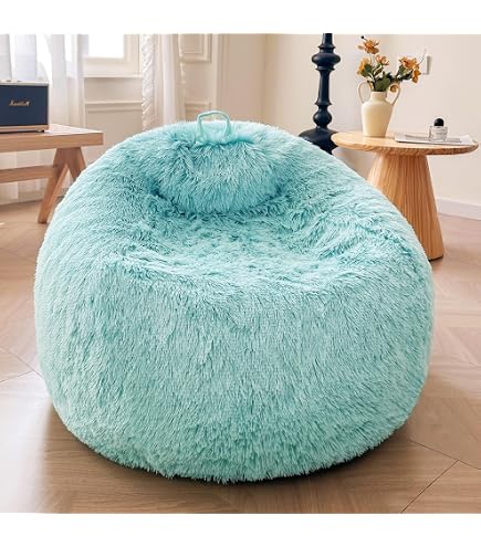 Sac Haricot Géant Orange - Pouf Rangement Pour Peluches Enfants Et Adultes, 100x120cm, Idéal Salon, Jardin - 6
