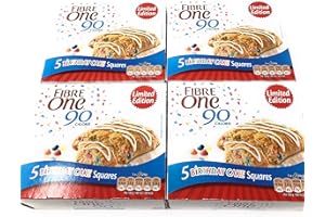 KLUSO Fibre One Birthday Cake Squares (120g) Multipack of 4 Boxes x (120g) 20 Bars in Total