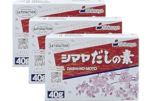 QUVIDO Poudre d'assaisonnement Japonais Shimaya Dashi No Moto (Lot de 3 sachets de 40 g) - Assaisonnement à la bonite (Dashi) pour soupes et ragoûts - Poudre granulée - Produit Alimentaire Japonais