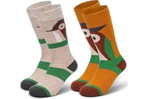 visionreast 2 Pairs Kids Merino Wool Ski Socks Knee-high Winter Warm Thermal Snow Socks for Toddler Boys