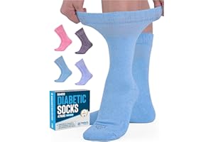 Doctor's Select Bamboo Viscose Diabetic Socks Women - 4 Pairs Crew Womens Diabetic Socks | Diabetic Socks for Women Size 6-9