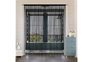 HSYLYM Cortina de Puerta Cortinas de Ventana Decoraciones de Puertas Separadores de Habitaciones Decoraciones para Habitaciones,Puertas,Paredes,armarios,diseño de una Pieza W244xL229cm Negro
