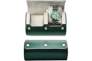 M MIRAGE LUXURY TRAVEL Etui na zegarek dla mężczyzn - etui podróżne na rolkę zegarka, organizer do przechowywania i wyświetlacz, etui na zegarek Mirage