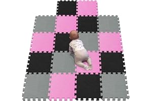YIMINYUER® 18 Teilige (30cm×30cm×1cm Einzelstück), Puzzlematten Baby, Puzzlematte Spielmatte, Babys Puzzle Matten, Kinder Spielmatten R03R04R12G301018