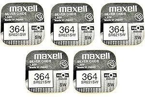5 Maxell Watch Batteries Button Cell SR621SW