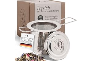 ‎BOOMERS GOURMET Boomers Gourmet – Premium Teesieb aus Edelstahl 304 mit Deckel – Teefilter für losen Tee – Teeei für Tassen und Teekannen – Tee Zubehör – Tea Strainer – 1 Stück