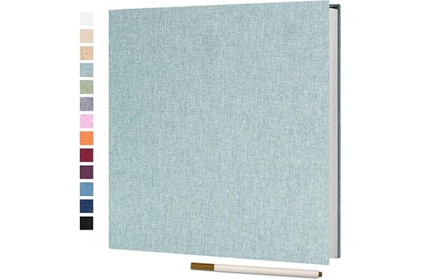 Vienrose Album Fotos Autoadhesivo 28x27 CM Album de Fotos Para Pegar y Escribir Funda de Lino Scrapbook Regalo Bebé Cumpleanos Recuerdos Boda Aniversario Familiares con un bolígrafo Metálico