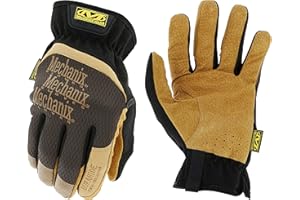 Mechanix Wear: Durahide FastFit - Guante de trabajo de cuero con puño elástico para un ajuste seguro