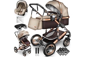 KIDUKU® Carrito de Bebé 3 en 1 | Silla de Paseo para Niños | Carricoche de 3 Piezas | Capazo, Cambiador, Cubrepiés | Sillita Coche Ligera Infantil ECE R129