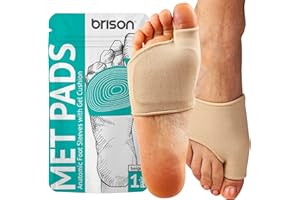 BRISON Metatarsal Pads for Women and Men Ball of Foot Cushion - Gel Sleeves Cushions Pad - Fabric Soft Socks for Supports Feet Pain Relief Large