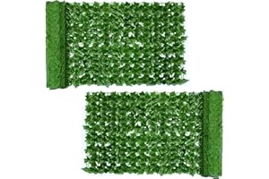 OTYMIOW Garden Fence Screening 2 Rolls *3*0.5m Ivy Trellis Artificial Leaves Garden Screening Fence Privacy Screen Garden Artificial Plant Wall Panels, Artificial Hedge Screening Ivy Fence Panels Wall