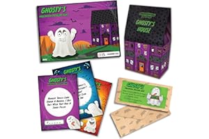 UKPG Halloween Party Game - GHOSTY’S HALLOWEEN TREASURE HUNT | Prize | 10 Clues | Play with grandchildren, children, kids and family or use as Halloween Decoration Accessories | Add Trick or Treat sweets