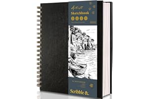 Scribble & Dot™ A4 Sketchbook for Artists, 200GSM Ultra Thick Paper – Spiral Bound Art Book, Large A4 Sketch Pad for Sketching, Perfect for Artists or Children, 21.5 x 28cm, 40 Sheets / 80 Pages