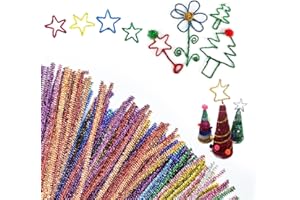 KAONESS Limpiador de Pipas Manualidades Brillante 300 Pipe Cleaners Tallos de Chenilla Colores Variados Manualidades Niños Para y adultos DIY Decoración 6mm*30cm