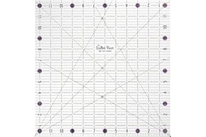 The Quilted Bear Righello per trapuntatura, in acrilico trasparente, antiscivolo, per trapuntatura e patchwork, con linee nere trasparenti e angoli di 30, 45 e 60 gradi (31,8 x 31,8 cm)