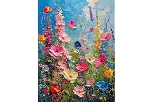 Hongyrjy Wild Flowers Paint by Numbers for Adults-Painting Kits for Adults,Flowers Paint by Number Canvas,Perfect for Gifts and Home Wall Decor 12x16in