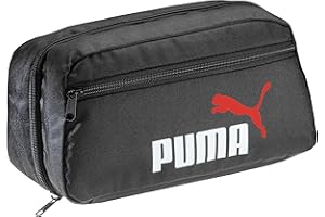 PUMA Statement Deluxe Edition - Neceser para colgar en el baño, para mujer y hombre, bolsa de aseo, negro, rojo y blanco, Neceser