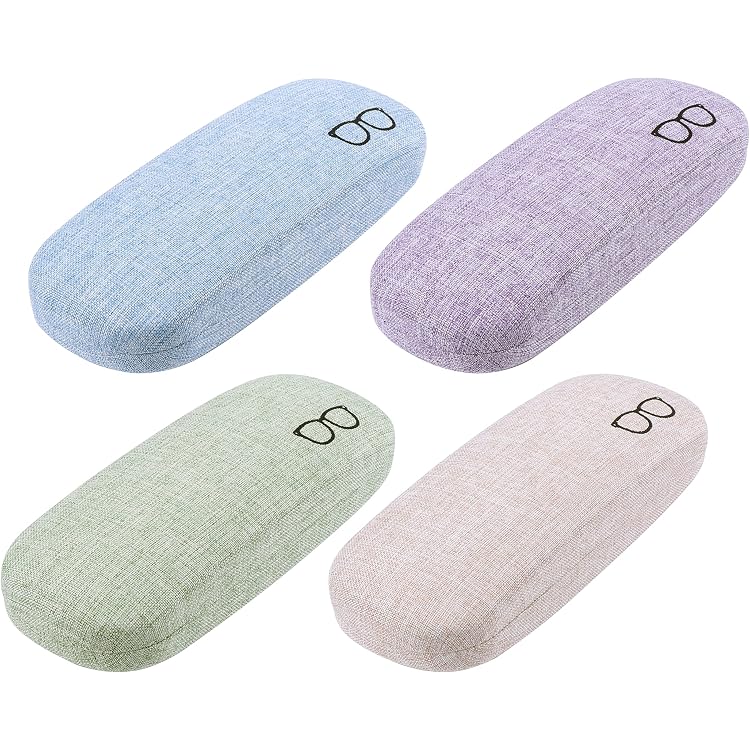 Lot De 4 Étuis à Lunettes Rigides Magnétiques - Protection Premium - 4 Couleurs - Voyage