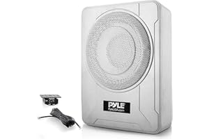 Pyle 20.3 cm 600W Low-Profile Powered Underseat Car Audio System with Built-in Amplifier, Compact Enclosed Active Marine Speaker with Low & High Level Inputs