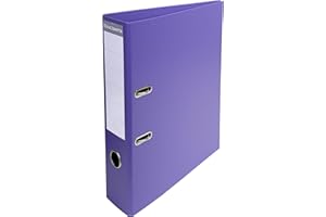 Exacompta - Ref 53757E - Prem'Touch PVC Lever Arch File - 320 x 290mm in Size, 2 Rings, Can Hold A4 Documents, 70mm Spine, 75mm Rings, FSC-Certified - Dark Purple Cover