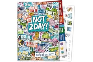 ‎HÄFFT Häfft Smart Hausaufgabenheft A5 [Not 2Day] ohne Datum | Der Clou: immer sichtbarer Stundenplan! Inkl. Kunstoffumschlag + Sticker