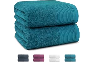 ‎MONTAFOX Montafox 2er Set Saunatücher 180 x 90 cm Flauschige Badetücher 100% Baumwolle Saugfähig Kuschelig Weich Duschtuch Groß Saunatuch, Farbe:Petrol