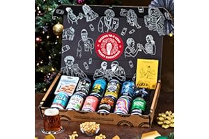 Premium IPA/Pale Ale Christmas Beer Gift Hamper - 10 Independent Craft Beers, Snack & Tasting Guide by QWERTY Beer Box - Beer Gift Set