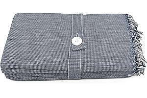 SweetNeedle Paquete De 12 Servilletas De Cena 100% De Algodón Tono Doble con Volante - Azul Marino-Blanco - 50X50 Cm - De Gran Tamaño, Calidad Pesada, Sin Pelusa, Servilletas De Categoría Hotelera