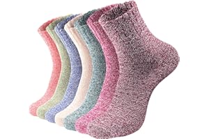 Fullogo 5/7 Pairs Womens Wool Socks, Thick Ladies Thermal Socks, Vintage Warm Socks Women, Winter Womens Socks Ladies Socks