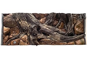 WYSKONT Fondo per Acquario 3D Zante - Fondo per Acquario - Accessori per Acquario - Fondo - Decorazione per Acquario - 117x45 cm all'acquario 120x50 cm - Colore Marrone - Acquario Grande