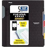 Five Star Modern spiral notebook, 5 compartments, medium width, striped paper, 2 sheets, color changeable (6326) 1 unit black
