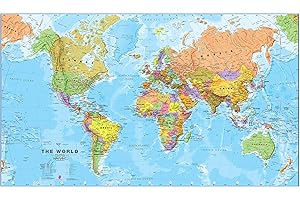 Maps International - Mapa del mundo, póster político con el mapa del mundo, plastificado - 84,1 x 59,4 cm