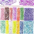 SYOSI Resin Chunky Glitter Flakes Irregular Iridescent Sparkles Glitters Confetti Craft Supplies for Epoxy/Tumblers/Slime, Nail Art Design Face, Hair, Nail, Glitter Slime Making 14 Colors