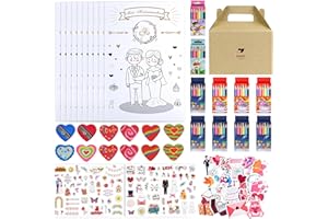 ELEKTHEIM Lot de 10 livres de coloriage de mariage indiens avec crayons de couleur et autocollants – Bonbonnière pour chaque mariage – Livre de coloriage pour enfants comme occupation, panier d'urgence, cadeaux