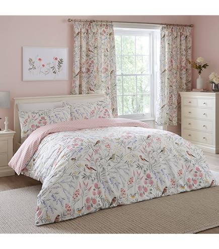 Set Copripiumino Dreams & Drapes - Design Glicine Rosa, Matrimoniale UK 200x200cm, 52% Poliestere 48% Cotone - Foto 6