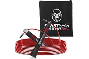 BEAST GEAR Speed Skipping Rope Adult for Women and Men - Advanced Fitness Jump Rope for Exercise, Boxing Skipping, Crossfit - Beast Rope Pro by Beast Bear for MMA, HIIT Workout, Strength Training & Double Unders