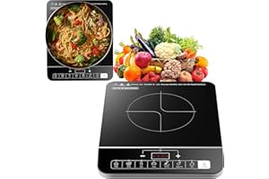 STEINBORG Płyta indukcyjna 2000 W, 6 automatycznych programów, płyta indukcyjna, 1 płyta kuchenna, dotykowy, zabezpieczenie przed dziećmi, zabezpieczenie przed przegrzaniem, elektryczna płyta indukcyjna