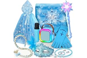 TACOBEAR Congelado Elsa Juguetes Niña 4 5 6 7 8 Años con Karaoke Infantil Bluetooth Microfonos & Elsa Capa & Varita Magica, Frozen Cantar Juguetes Regalo Niña para Cumpleaños Navidad