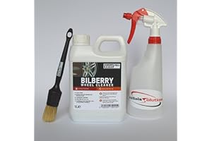 VALETPRO Valet PRO Bilberry Wheel Cleaner 1 Litre Kit with Trigger Spray Bottle and Valet PRO Wheel Brush