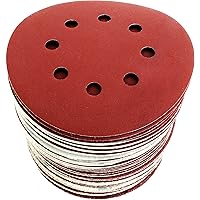 S&R Slipskivor 125 mm Set - Sliprondeller 60 st, Slipapper korn 40/60/80/120/180/240 (10 st vardera), 8 hål, krok snabbmonter