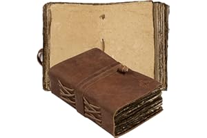 WANDERINGS Mały Pamiętnik Skórzany W Stylu Vintage - Tylko 10X15,25 Cm - Antyczny, Ręcznie Robiony Pamiętnik W Skórzanej Oprawie Ze Staroświeckim Papierem Na Brzegach - Idealny Do Pisania, Pamiętnika