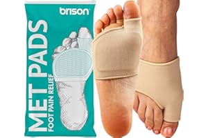 Brison Podiatrist-Designed Metatarsal Pads for Women & Men - Ball of Foot Cushions for Pain Relief Metatarsalgia Morton's Neuroma Calluses 1 Pair Beige, Medium M 7.5-8.5 / W 8-10.5