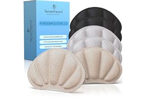 FERSENFREUND© Premium Fersenpolster Schuheinlagen - DAS ORIGINAL - Fersenschutz Fersenkissen Gel Antirutsch Einlagen für zu große Schuhe & Stiefel Schuhfüller Heel Protector Pads gegen Blasen 6er-Set